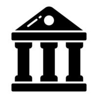 Bank building vector icon isolated on white background