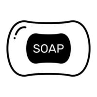 Hygiene soap in trendy style icon vector