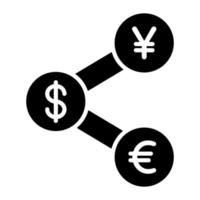 Share money vector icon isolated on white background