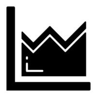 A trendy area graph chart vector icon