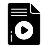 un icono de vector de moda de archivo de video fácil de usar