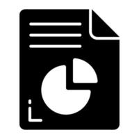 A vector icon of financial report in trendy design style