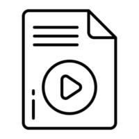 un icono de vector de moda de archivo de video fácil de usar