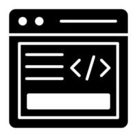 lenguaje de programación, icono de vector de desarrollo de código