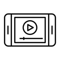 icono de video móvil aislado sobre fondo blanco vector