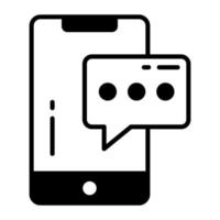 Bubble and phone vector icon of mobile chat in trendy style