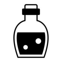 Medical potion vector icon, A magic potion icon on white background