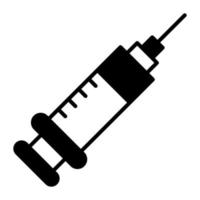 Medical syringe icon, vector style medical antibiotic needle used to inject fluids