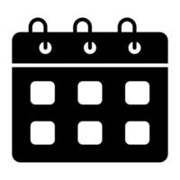 calendar vector icon isolated on white background