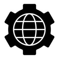 global service vector icon isolated on white background