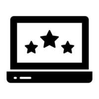 Star inside laptop showing concept of feedback vector