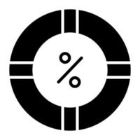 Pie graph vector icon, descriptive data