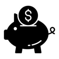 Piggy bank vector icon, trendy design of saving money