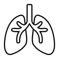 Respiratory system, lungs vector icon on white background