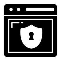 icono de vector de seguridad del sitio web en estilo moderno