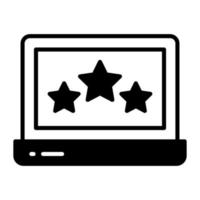 Star inside laptop showing concept of feedback vector