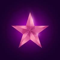 Metallic Pink Star Vector Graphic Element