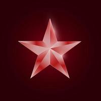 elemento gráfico de vector de estrella roja metálica