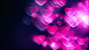 Pink Purple Heart and Dark Blue Background for Valentine Wedding Day video