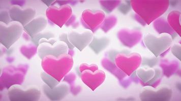 romántico, boda, san valentín, animación de corazones flotantes de fondo video