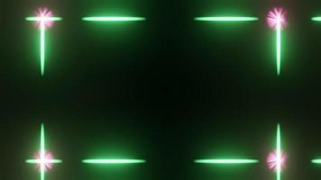 green frame light streaks, bright neon rays, transfer data network, stage screen background concept. video