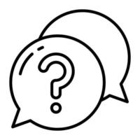 Question mark inside speech bubble vector icon