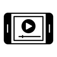 Mobile video icon isolated on white background vector