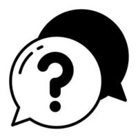 Question mark inside speech bubble vector icon