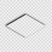 Dark realistic shadow. Shadow from a rhombus isolated. Vector illustration.