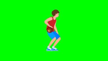 Basket Ball Player Dribbling Animation video