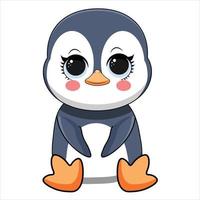 Cartoon Cute little penguin Vector illustration