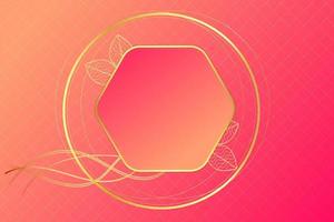 modern luxury abstract background with golden line elements pink gold gradient background modern for design vector