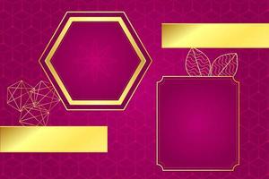 modern luxury abstract background with golden line elements pink gradient background modern for design vector