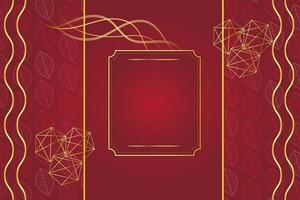 modern luxury abstract background with golden line elements red gradient background modern for design vector