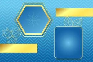 modern luxury abstract background with golden line elements gradient blue background modern for design vector