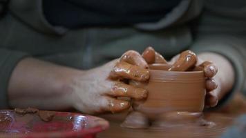 Working with Clay in Ceramic Workshop video