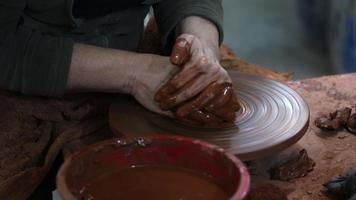 Working with Clay in Ceramic Workshop video