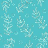 Seamless decorative template texture with green leaves and beige background. Seamless stylized leaf pattern.