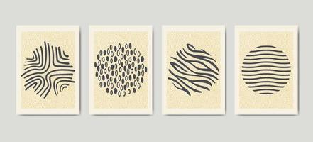 Set of four pieces blank A4 sheet contemporary abstract painting, original abstraction background vector illustration collection