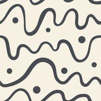 Vector seamless trendy modern brush stokes pattern. Doodle pattern. Hand drawn waves