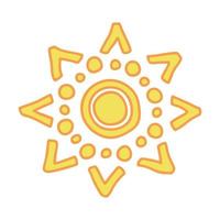 Hand drawn abstract sun symbol. Summer doodle. Single vector element for design