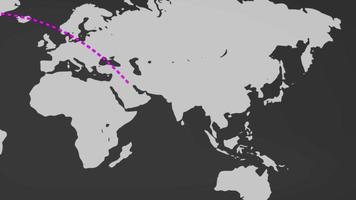 animación de infografías de transporte de mapa mundial video