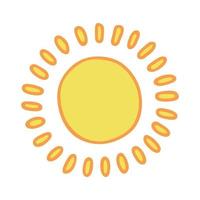 Hand drawn abstract sun symbol. Summer doodle. Single vector element for design