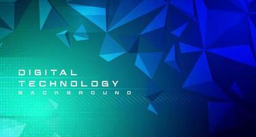 banner de tecnología digital concepto de fondo verde azul, efecto de luz de tecnología cibernética, tecnología abstracta, datos futuros de innovación, red de Internet, big data ai, conexión de puntos de líneas, vector de ilustración