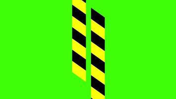 avertissement noir et jaune par rapport à la ligne avec effet électrique sur écran vert
