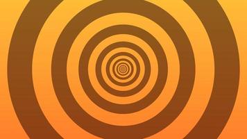 An endless circle moving outside. Orange abstract expanding circles animation. seamless loop. video