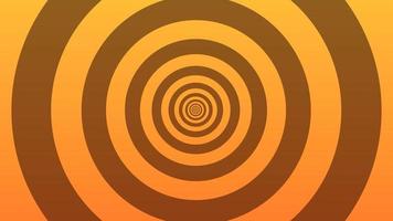 An endless circle moving outside. Orange abstract expanding circles animation. seamless loop. video