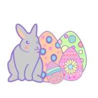 bunny with easter eggs png