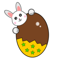 easter bunny with chocolate egg png