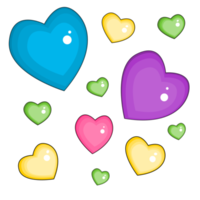 hearts colorful shiny png